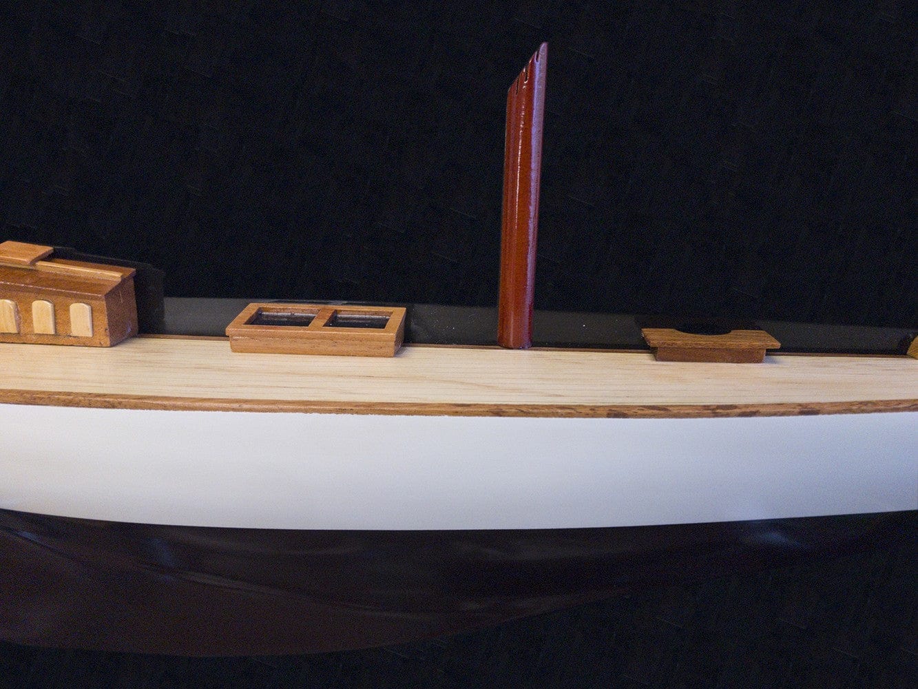 12" Black and White Shamrock V Yacht Half-Hull Boat Hand Painted Decorative Boat - Homeroots - Flyclothing LLC