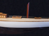 12" Black and White Shamrock V Yacht Half-Hull Boat Hand Painted Decorative Boat - Homeroots - Flyclothing LLC