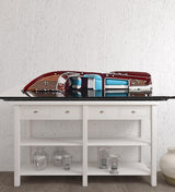 12" Wood Brown Riva Aquarama Half Hull Hand Painted Decorative Boat - Homeroots - Flyclothing LLC