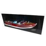 12" Wood Brown Riva Aquarama Half Hull Hand Painted Decorative Boat - Homeroots