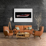 12" Wood Brown Riva Aquarama Half Hull Hand Painted Decorative Boat - Homeroots - Flyclothing LLC