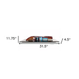 12" Wood Brown Riva Aquarama Half Hull Hand Painted Decorative Boat - Homeroots - Flyclothing LLC