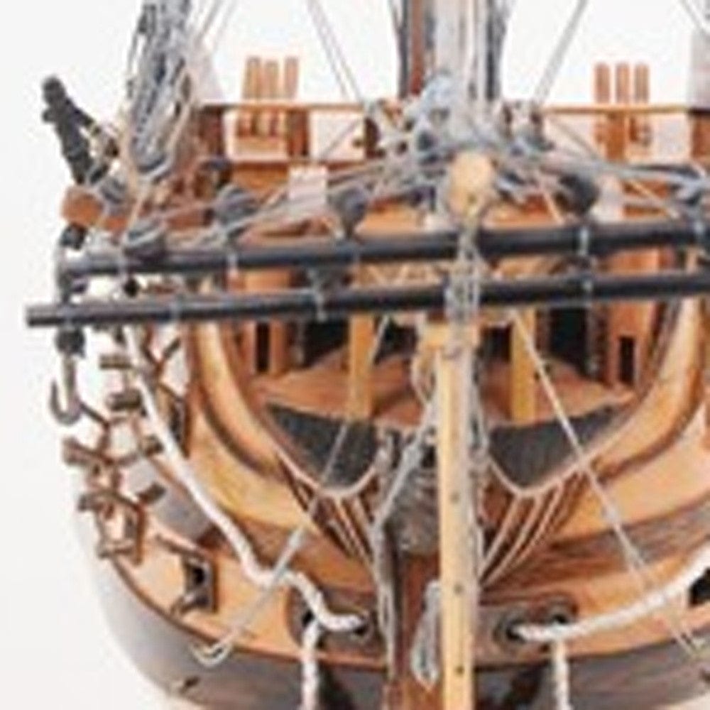 29" Wood Brown HMS Victory Bow Section Hand Painted Decorative Boat - Homeroots - Flyclothing LLC