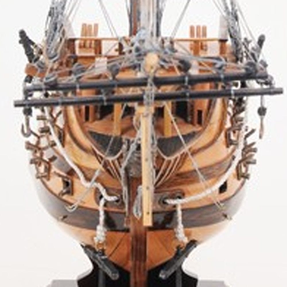 29" Wood Brown HMS Victory Bow Section Hand Painted Decorative Boat - Homeroots - Flyclothing LLC