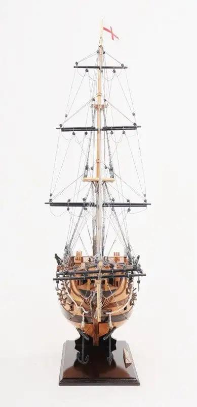 29" Wood Brown HMS Victory Bow Section Hand Painted Decorative Boat - Homeroots