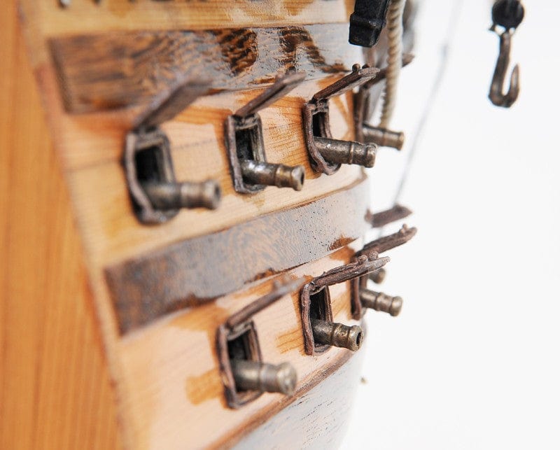 29" Wood Brown HMS Victory Bow Section Hand Painted Decorative Boat - Homeroots - Flyclothing LLC