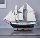 26" Black and White 1847 Harvey Hand Painted Decorative Boat - Homeroots - Flyclothing LLC