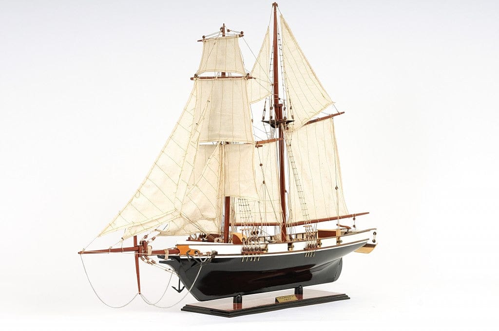26" Black and White 1847 Harvey Hand Painted Decorative Boat - Homeroots - Flyclothing LLC