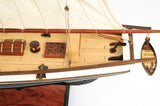 26" Black and White 1847 Harvey Hand Painted Decorative Boat - Homeroots