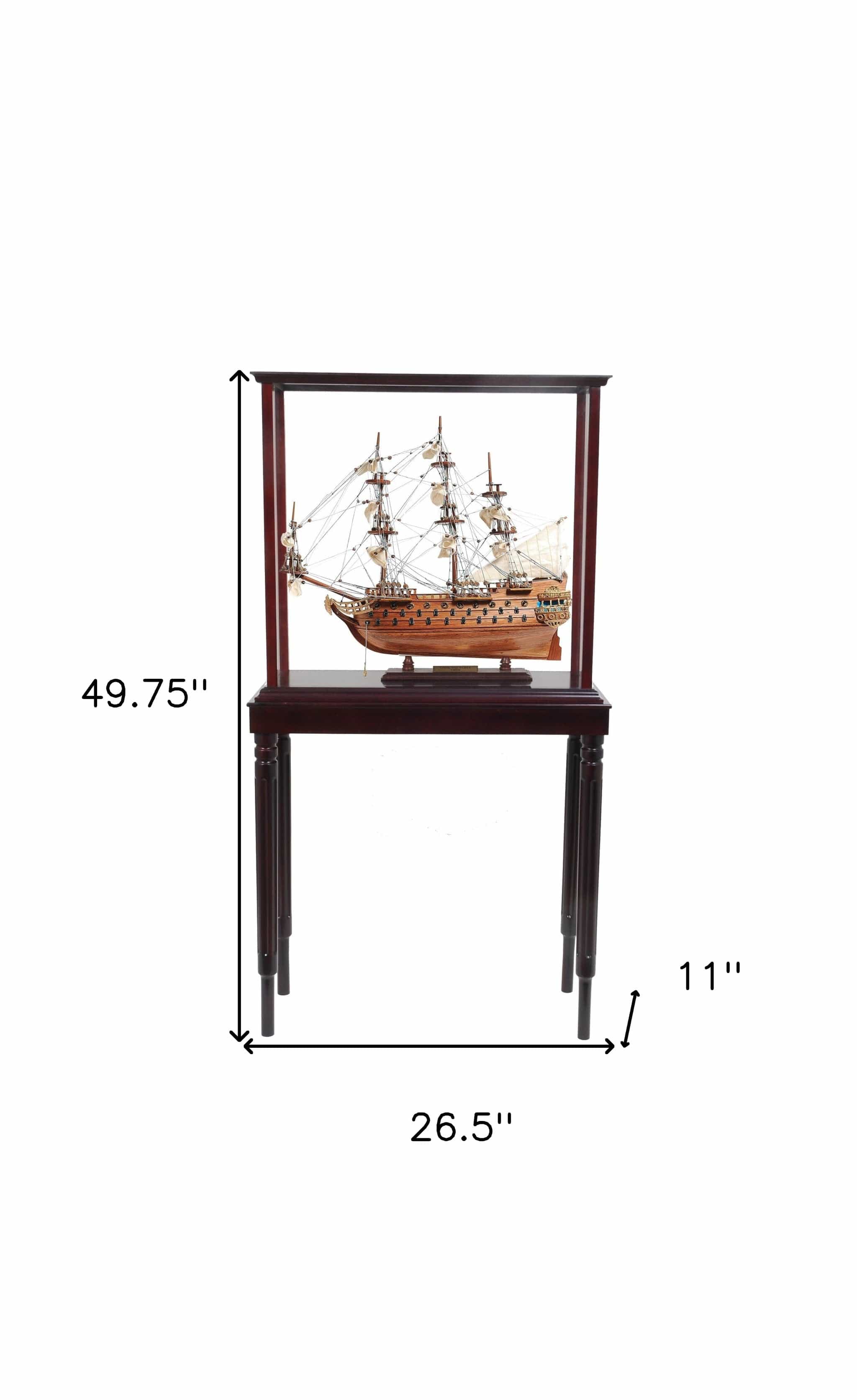 50" Wood Brown San Felipe Hand Painted Sculpture with Case - Homeroots