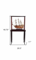 50" Wood Brown San Felipe Hand Painted Sculpture with Case - Homeroots