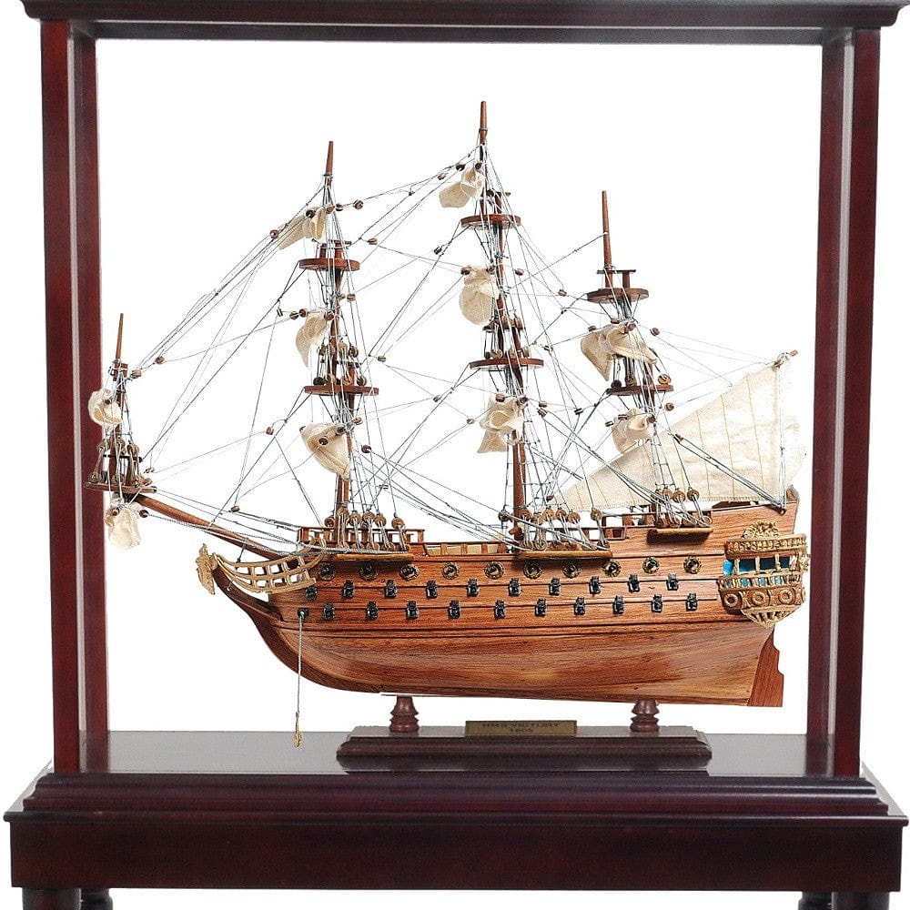 50" Wood Brown San Felipe Hand Painted Sculpture with Case - Homeroots