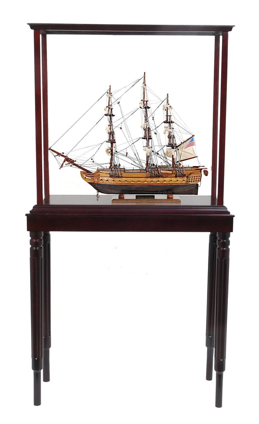 50" Wood Brown 1797 USS Constitution Hand Painted Boat with Case - Homeroots