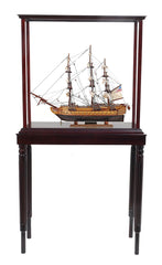 50" Wood Brown 1797 USS Constitution Hand Painted Boat with Case - Homeroots