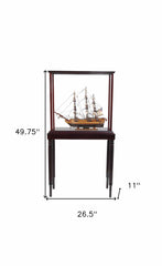 50" Wood Brown 1797 USS Constitution Hand Painted Boat with Case - Homeroots