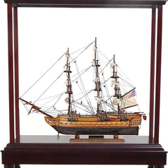 50" Wood Brown 1797 USS Constitution Hand Painted Boat with Case - Homeroots
