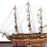 32" Wood Brown 1797 USS Constitution Hand Painted Decorative Boat with Case - Homeroots