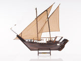 27" Wood Brown Dhow Hand Painted Decorative Boat - Homeroots - Flyclothing LLC