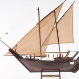 27" Wood Brown Dhow Hand Painted Decorative Boat - Homeroots - Flyclothing LLC