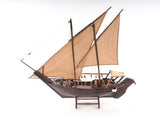 27" Wood Brown Dhow Hand Painted Decorative Boat - Homeroots - Flyclothing LLC