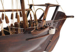 27" Wood Brown Dhow Hand Painted Decorative Boat - Homeroots - Flyclothing LLC