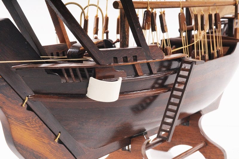 27" Wood Brown Dhow Hand Painted Decorative Boat - Homeroots - Flyclothing LLC