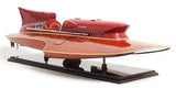 10" Wood Brown Ferrari Hydroplane Large Boat Hand Painted Decorative Boat - Homeroots - Flyclothing LLC