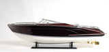 11" Black and White Riva Luxury Yacht Hand Painted Decorative Boat - Homeroots