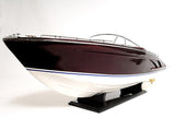 11" Black and White Riva Luxury Yacht Hand Painted Decorative Boat - Homeroots - Flyclothing LLC