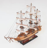20" Wood Brown 1797 USS Constitution Hand Painted Decorative Boat - Homeroots - Flyclothing LLC