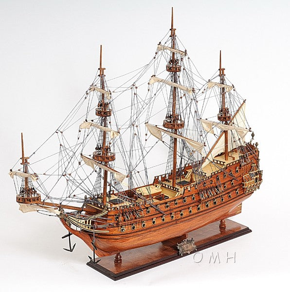 32" Wood Brown c1665 Zeven Provincien Hand Painted Decorative Boat