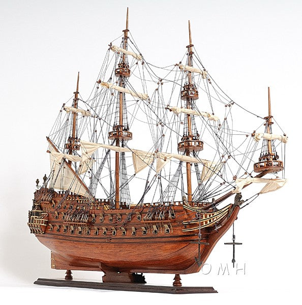 32" Wood Brown c1665 Zeven Provincien Hand Painted Decorative Boat