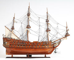 32" Wood Brown c1665 Zeven Provincien Hand Painted Decorative Boat
