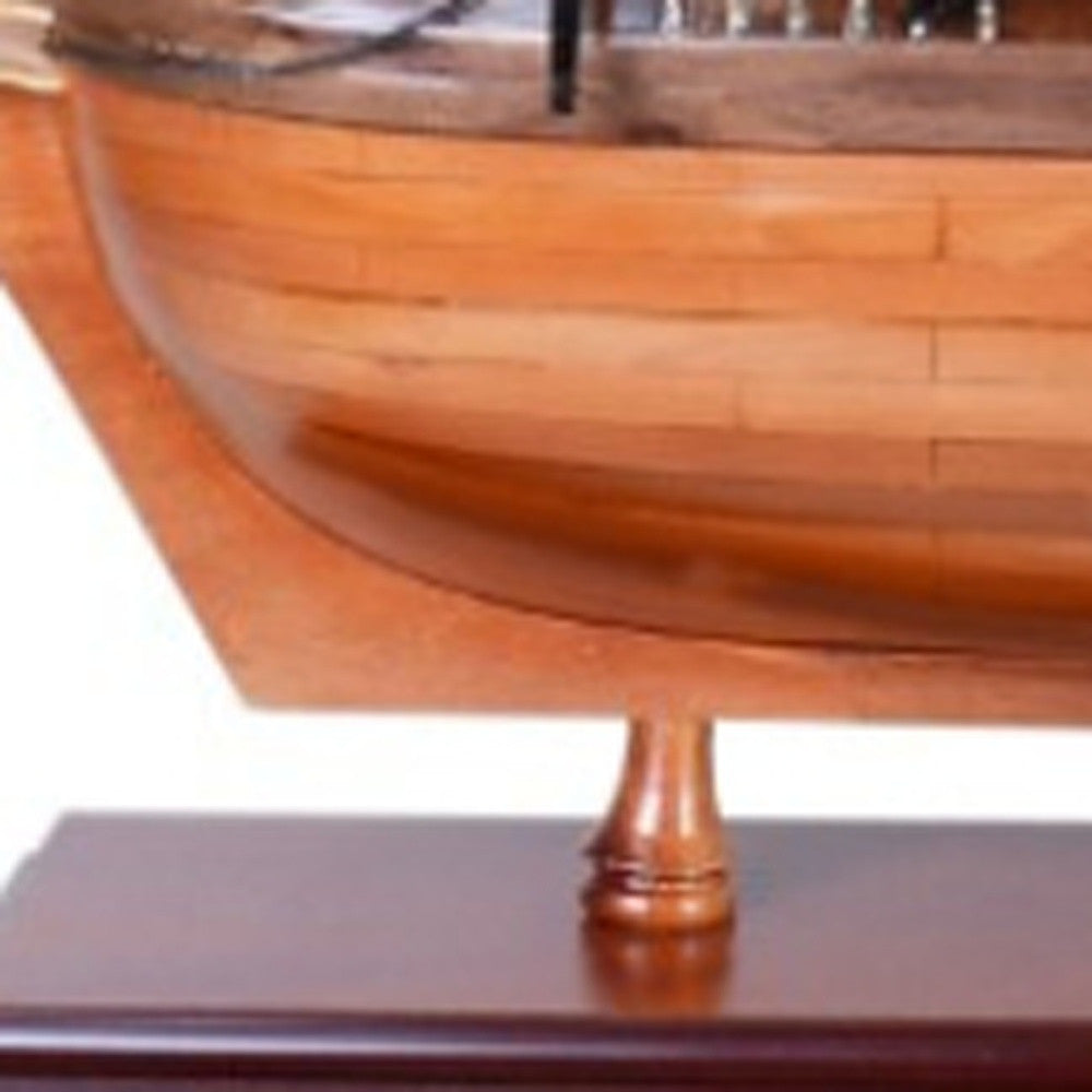 30" Wood Brown HMS Bounty 1787 Hand Painted Decorative Boat