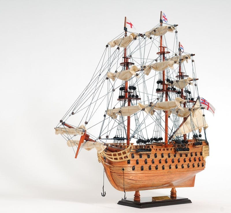 18" Wood Brown HMS Victory Hand Painted Decorative Boat - Homeroots - Flyclothing LLC
