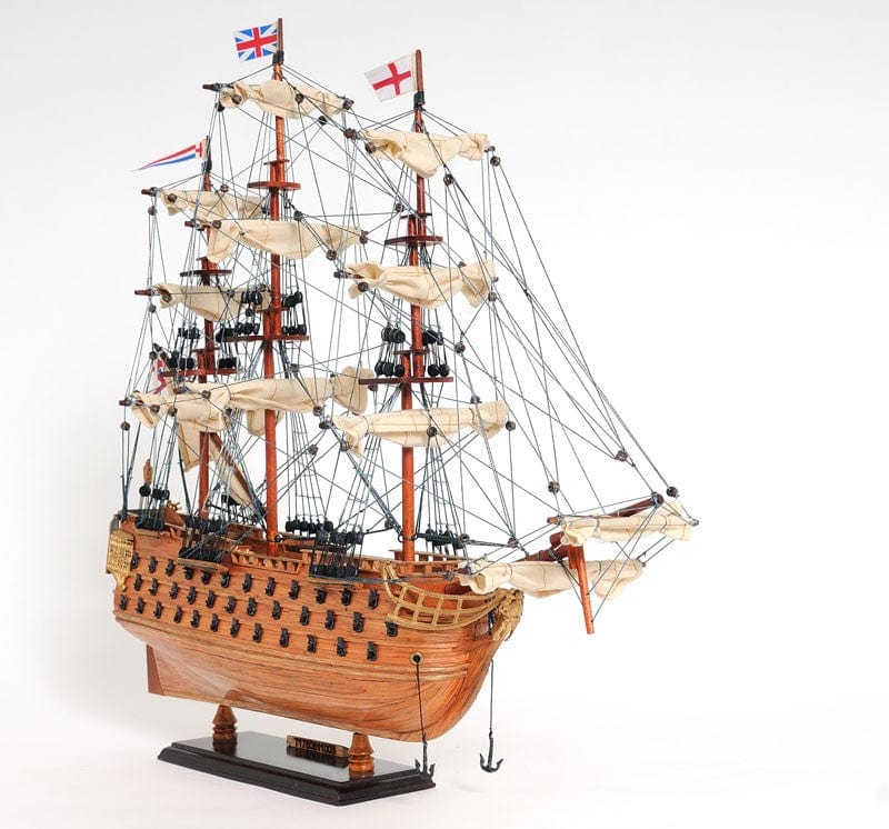 18" Wood Brown HMS Victory Hand Painted Decorative Boat - Homeroots - Flyclothing LLC