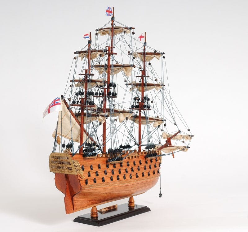 18" Wood Brown HMS Victory Hand Painted Decorative Boat - Homeroots - Flyclothing LLC