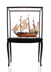 69" Wood Brown HMS Surprise 1796 Hand Painted Decorative Boat with Case - Homeroots