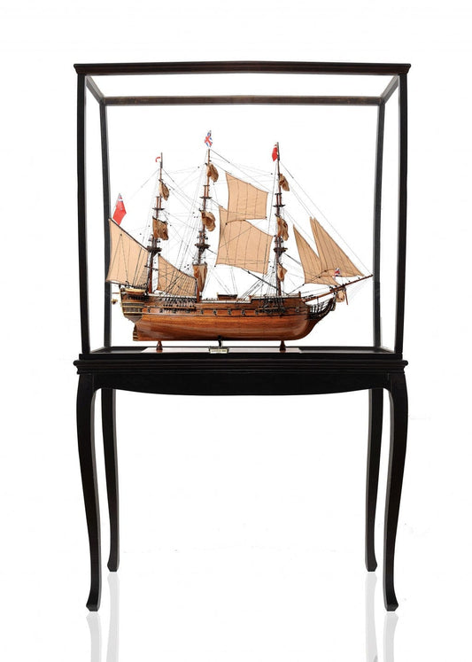 69" Wood Brown HMS Surprise 1796 Hand Painted Decorative Boat with Case - Homeroots