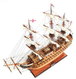 32" Wood Brown HMS Victory Copper Bottom Hand Painted Decorative Boat - Homeroots - Flyclothing LLC