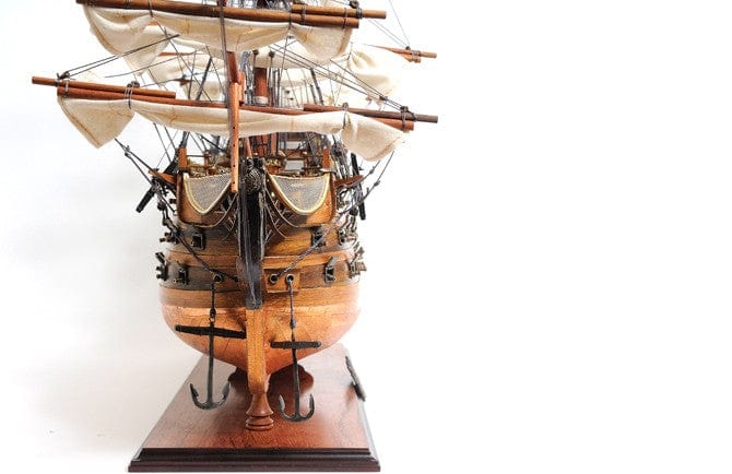 32" Wood Brown HMS Victory Copper Bottom Hand Painted Decorative Boat - Homeroots - Flyclothing LLC