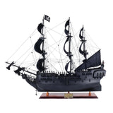 29" Black Black Pearl Pirate Boat Hand Painted Decorative Boat - Homeroots