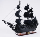 29" Black Black Pearl Pirate Boat Hand Painted Decorative Boat - Homeroots - Flyclothing LLC