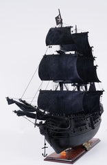 29" Black Black Pearl Pirate Boat Hand Painted Decorative Boat - Homeroots
