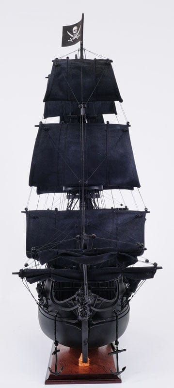 29" Black Black Pearl Pirate Boat Hand Painted Decorative Boat - Homeroots - Flyclothing LLC