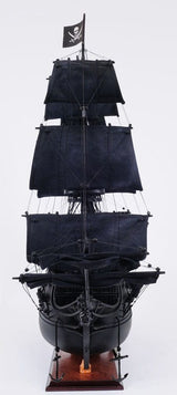 29" Black Black Pearl Pirate Boat Hand Painted Decorative Boat - Homeroots - Flyclothing LLC
