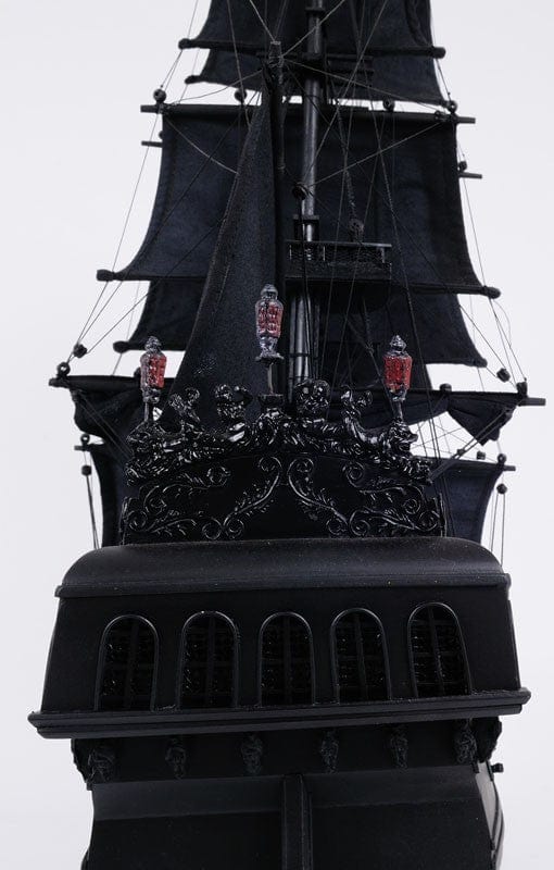 29" Black Black Pearl Pirate Boat Hand Painted Decorative Boat - Homeroots - Flyclothing LLC