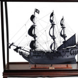39" Black Black Pearl Pirate Table Top Display Boat Hand Painted Decorative Boat - Homeroots - Flyclothing LLC