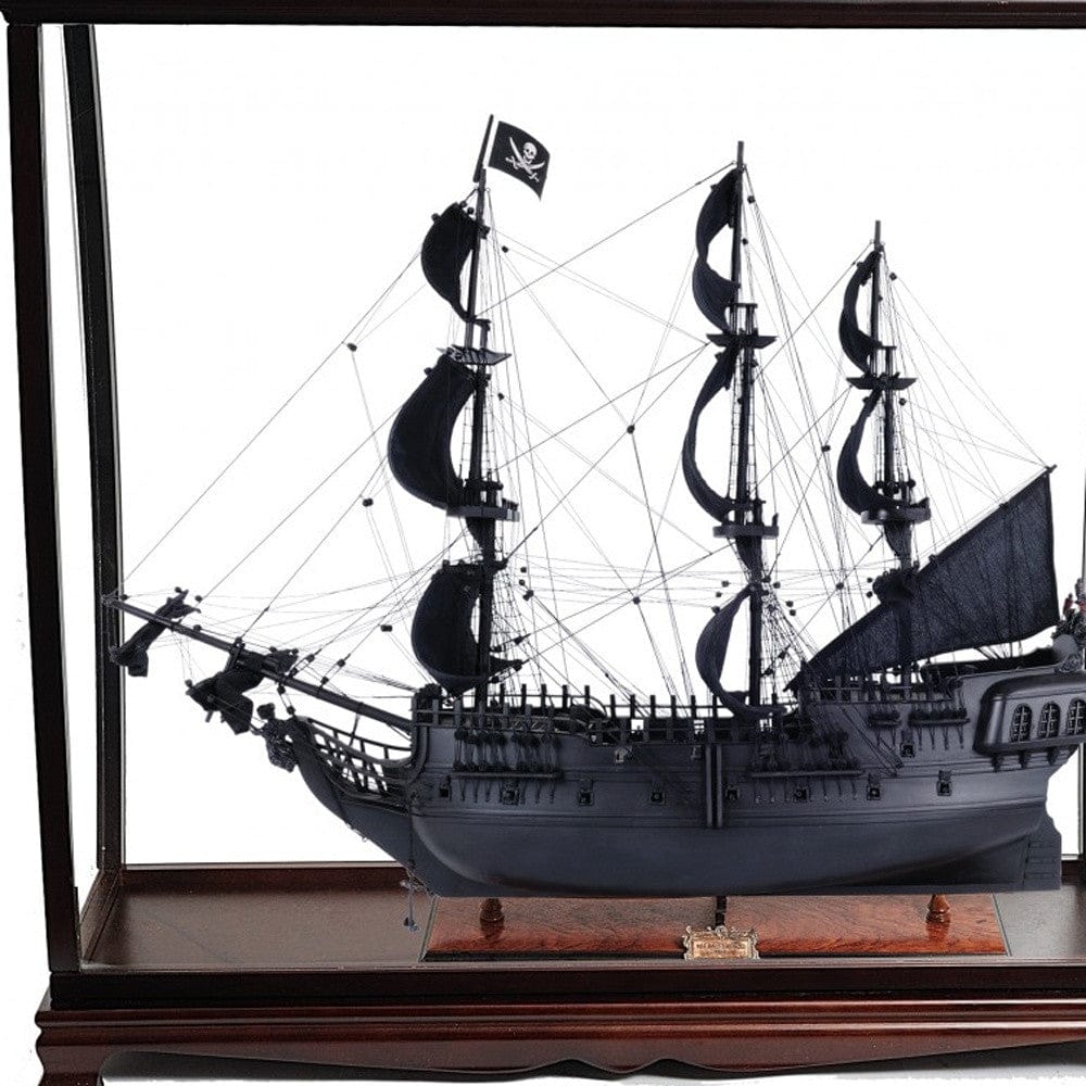 39" Black Black Pearl Pirate Table Top Display Boat Hand Painted Decorative Boat - Homeroots - Flyclothing LLC