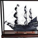 39" Black Black Pearl Pirate Table Top Display Boat Hand Painted Decorative Boat - Homeroots